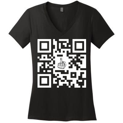 Fuck You Qr Code Women's V-Neck T-Shirt