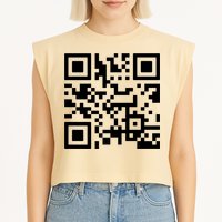 Fuck You Qr Code Garment-Dyed Women's Muscle Tee