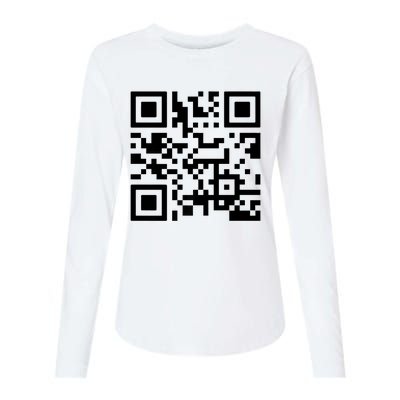 Fuck You Qr Code Womens Cotton Relaxed Long Sleeve T-Shirt