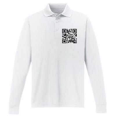 Fuck You Qr Code Performance Long Sleeve Polo