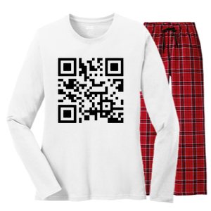 Fuck You Qr Code Women's Long Sleeve Flannel Pajama Set 