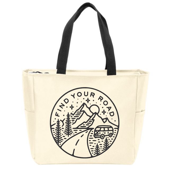 Find Your Road To Mountains For Camping Zip Tote Bag