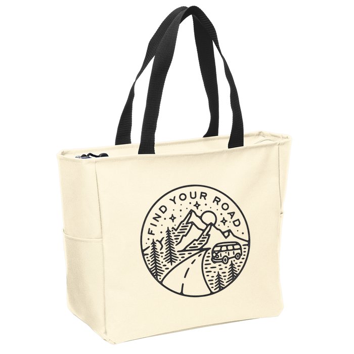 Find Your Road To Mountains For Camping Zip Tote Bag