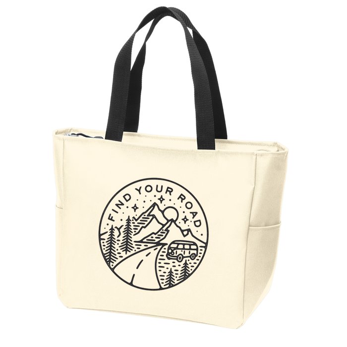 Find Your Road To Mountains For Camping Zip Tote Bag
