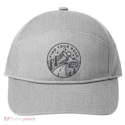 Find Your Road To Mountains For Camping 7-Panel Snapback Hat