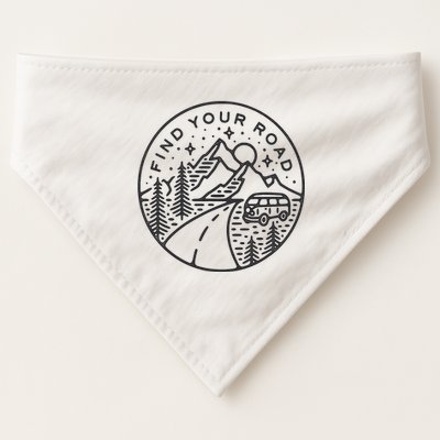 Find Your Road To Mountains For Camping USA-Made Doggie Bandana