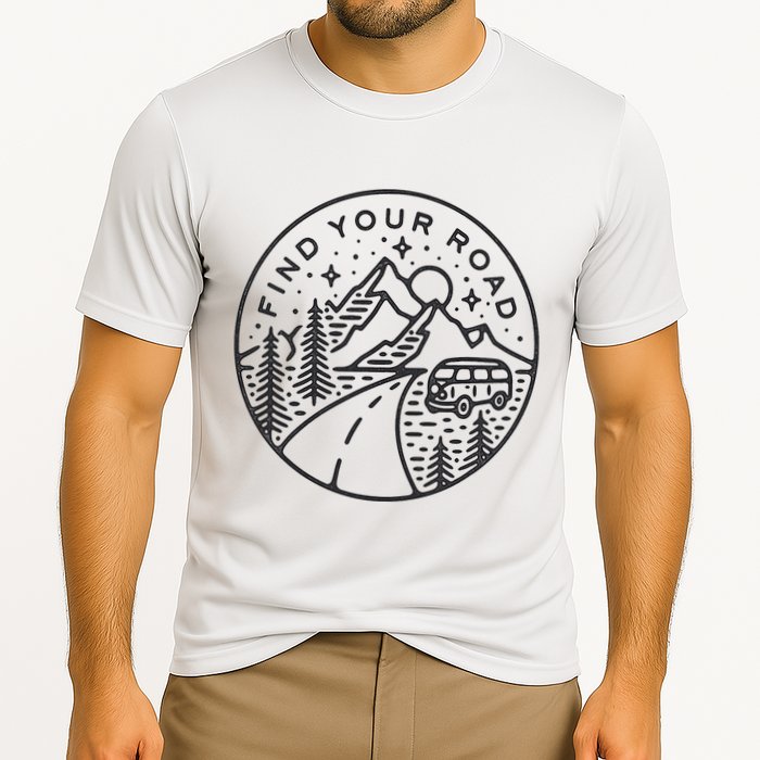 Find Your Road To Mountains For Camping Cooling Performance Crew T-Shirt