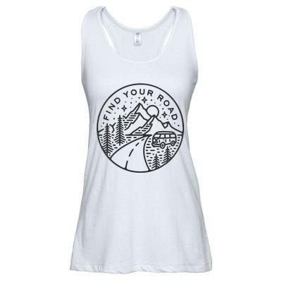 Find Your Road To Mountains For Camping Ladies Essential Flowy Tank