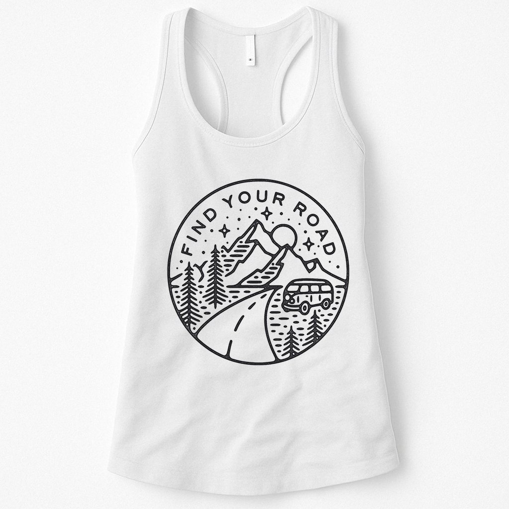 Find Your Road To Mountains For Camping Womens Tank Top