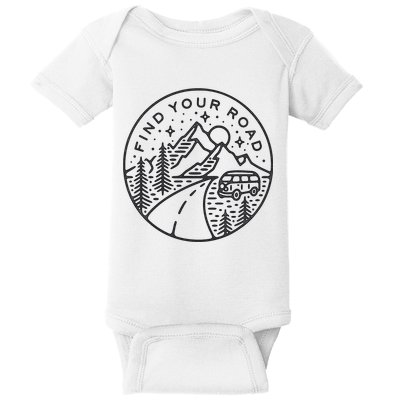 Find Your Road To Mountains For Camping Baby Bodysuit