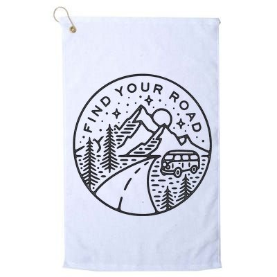 Find Your Road To Mountains For Camping Golf Towel