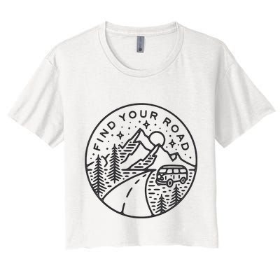 Find Your Road To Mountains For Camping Crop Top