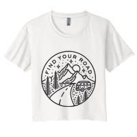 Find Your Road To Mountains For Camping Women's Crop Top Tee