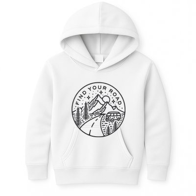 Find Your Road To Mountains For Camping Kids Hoodie