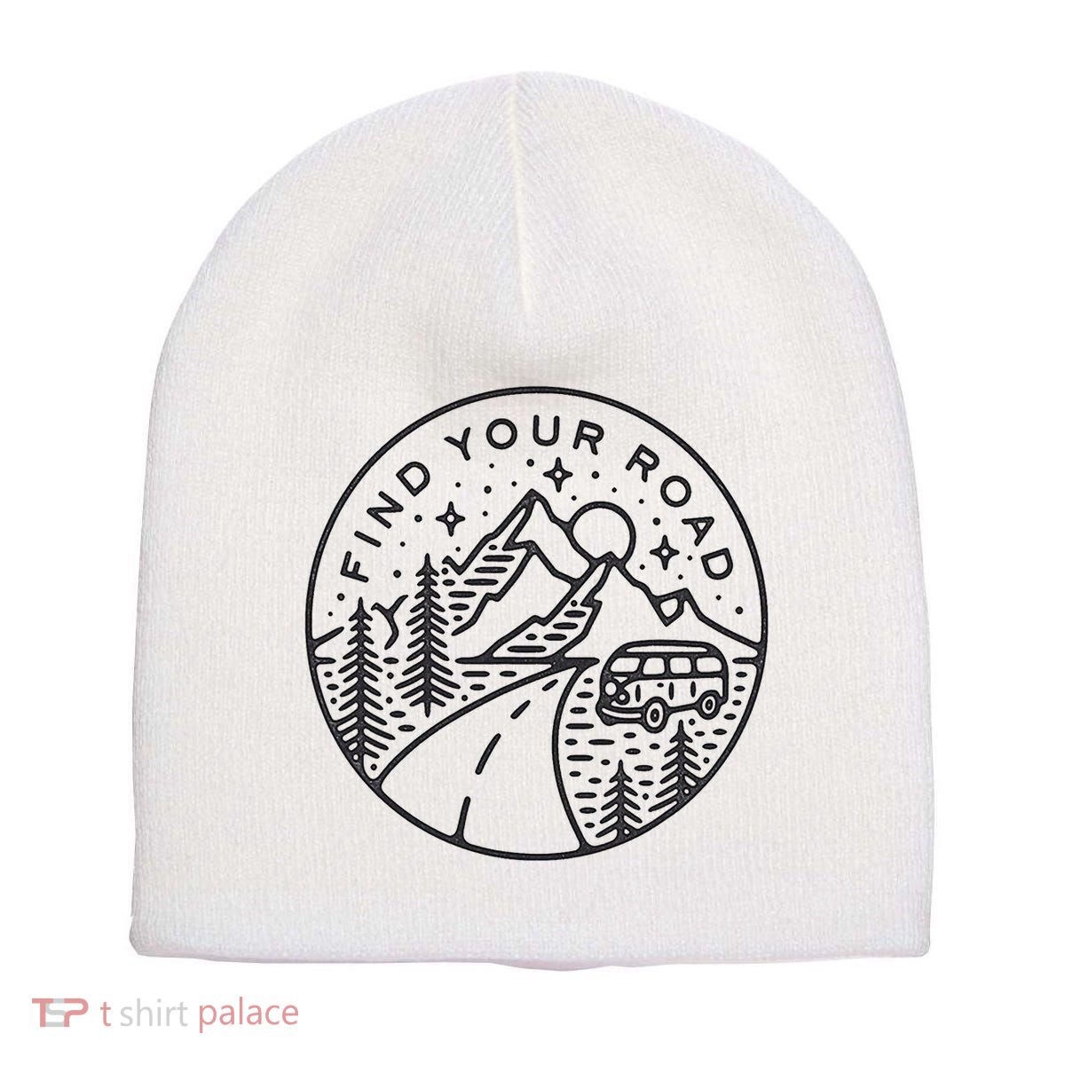 Find Your Road To Mountains For Camping Short Acrylic Beanie