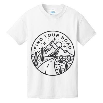 Find Your Road To Mountains For Camping Kids T-Shirt