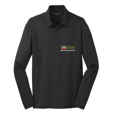 Find Your Road Roadtrip Casualwear Funky Rv Gift Idea Funny Gift Silk Touch Performance Long Sleeve Polo