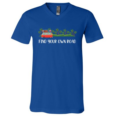 Find Your Road Roadtrip Casualwear Funky Rv Gift Idea Funny Gift V-Neck T-Shirt