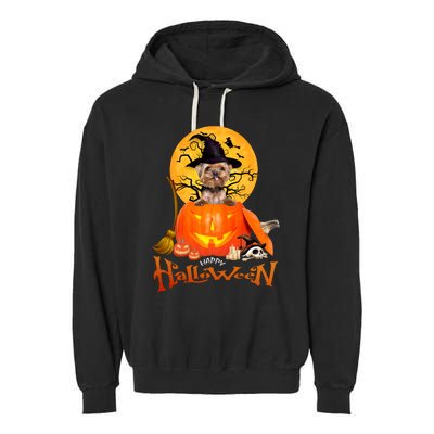 Funny YorKie Spooky Halloween Garment-Dyed Fleece Hoodie