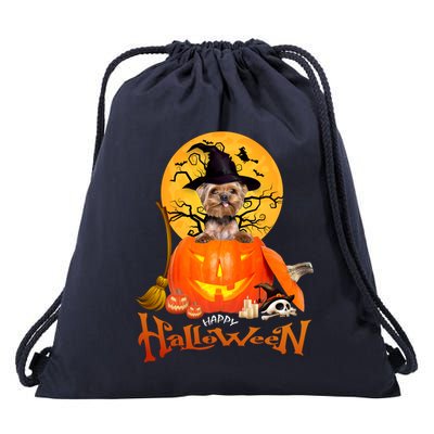Funny YorKie Spooky Halloween Drawstring Bag