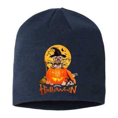 Funny YorKie Spooky Halloween Sustainable Beanie