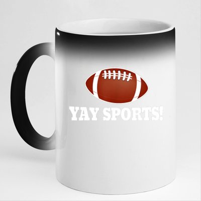 Funny Yay Sports Football 11oz Black Color Changing Mug