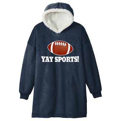 Funny Yay Sports Football Hooded Wearable Blanket