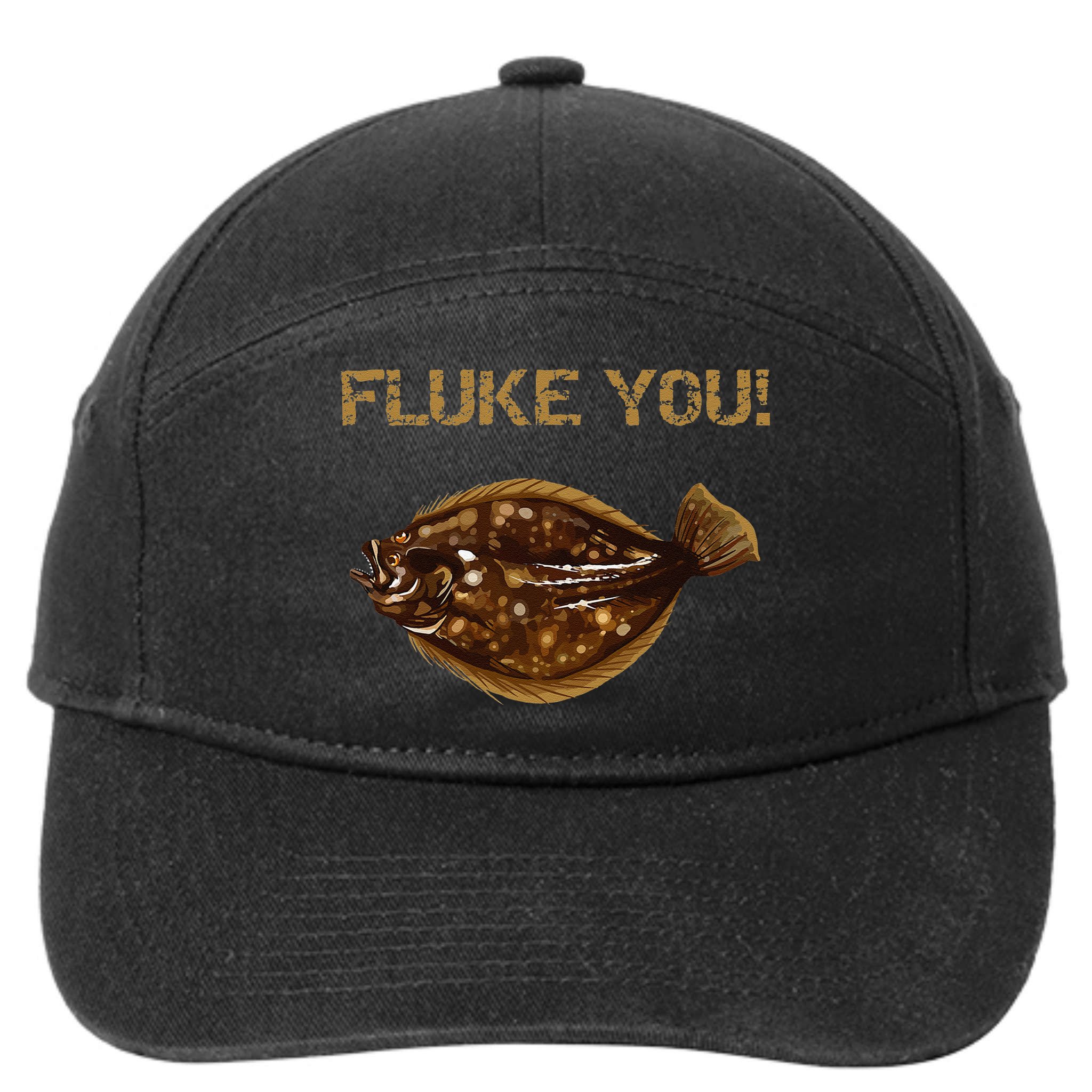 Fluke You! Summer Flounder Fishing Fluke 7-Panel Snapback Hat