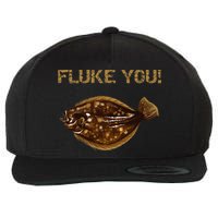 Fluke You! Summer Flounder Fishing Fluke Wool Snapback Cap