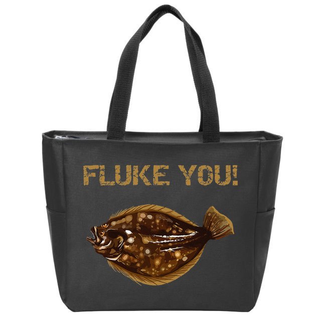 Fluke You! Summer Flounder Fishing Fluke Zip Tote Bag