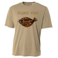 Fluke You! Summer Flounder Fishing Fluke Cooling Performance Crew T-Shirt