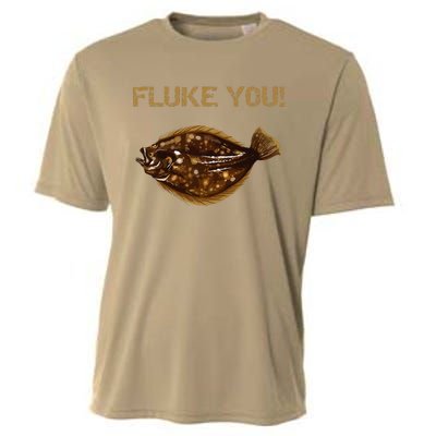 Fluke You! Summer Flounder Fishing Fluke Cooling Performance Crew T-Shirt