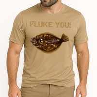 Fluke You! Summer Flounder Fishing Fluke Cooling Performance Crew T-Shirt