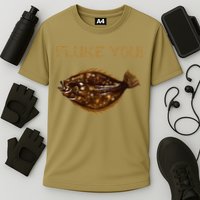 Fluke You! Summer Flounder Fishing Fluke Cooling Performance Crew T-Shirt
