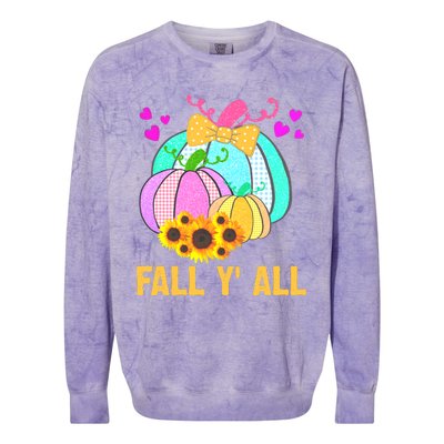 Fall Y'all Season Cute Gift For Her Colorblast Crewneck Sweatshirt