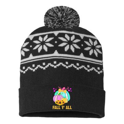 Fall Y'all Season Cute Gift For Her USA-Made Snowflake Beanie