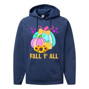 Fall Y'all Season Cute Gift For Her Performance Fleece Hoodie