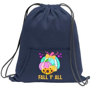 Fall Y'all Season Cute Gift For Her Sweatshirt Cinch Pack Bag