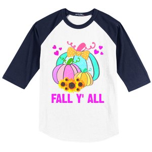 Fall Y'all Season Cute Gift For Her Baseball Sleeve Shirt