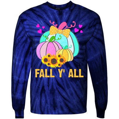 Fall Y'all Season Cute Gift For Her Tie-Dye Long Sleeve Shirt