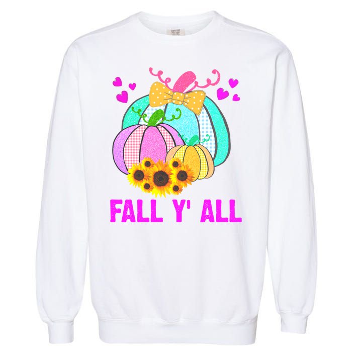 Fall Y'all Season Cute Gift For Her Garment-Dyed Sweatshirt