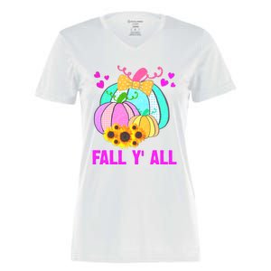 Fall Y'all Season Cute Gift For Her Women's Momentum V-Neck T-Shirt