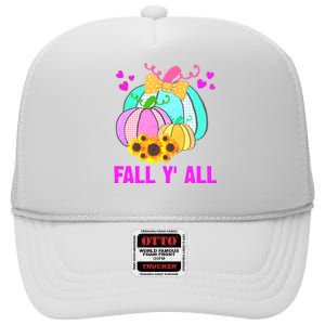 Fall Y'all Season Cute Gift For Her High Crown Mesh Back Trucker Hat