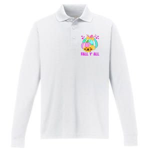 Fall Y'all Season Cute Gift For Her Performance Long Sleeve Polo