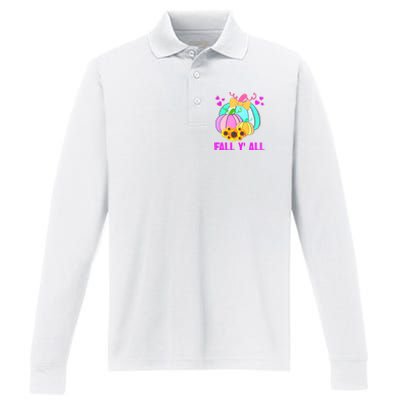 Fall Y'all Season Cute Gift For Her Performance Long Sleeve Polo