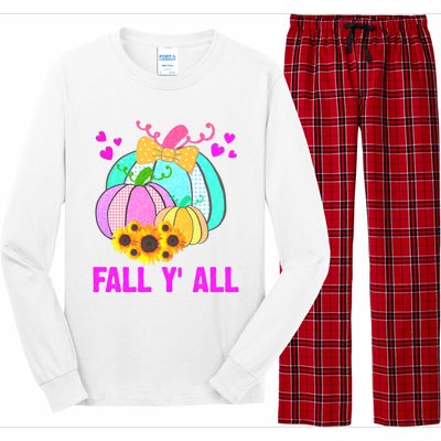 Fall Y'all Season Cute Gift For Her Long Sleeve Pajama Set