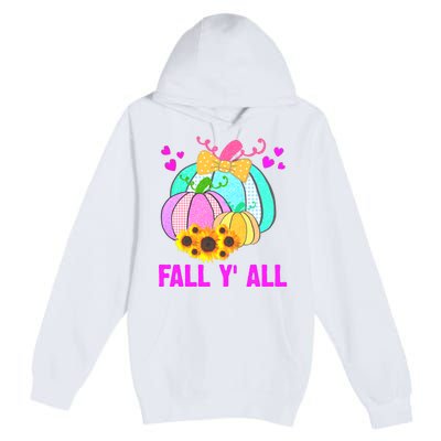 Fall Y'all Season Cute Gift For Her Premium Pullover Hoodie