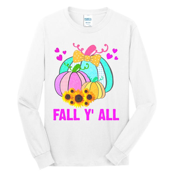 Fall Y'all Season Cute Gift For Her Tall Long Sleeve T-Shirt