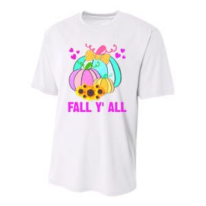 Fall Y'all Season Cute Gift For Her Youth Performance Sprint T-Shirt