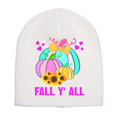 Fall Y'all Season Cute Gift For Her Short Acrylic Beanie